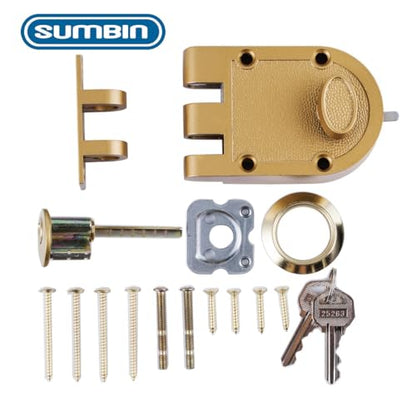 Guard Security Heavy Jimmy Proof Deadbolt,Door Lock Single Cylinder for Entry Door Gold Finish - color: Gold