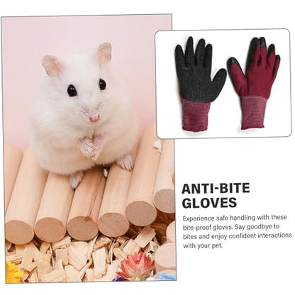 Dog Bite Gloves Animal Handling Gloves 1 Pair Average Size Animal Handling Bite Proof for Hamster Bird Parrot Hedgehog Squirrel