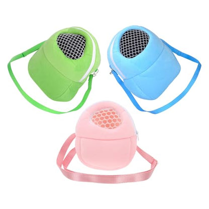 ULTECHNOVO 3pcs Hamster Carrier Travel Bags Lightweight Woolen Small Animal Carrying Case for Rabbits and Hamsters, Easy to Carry Shoulder Bags for Outdoor and Casual Outings
