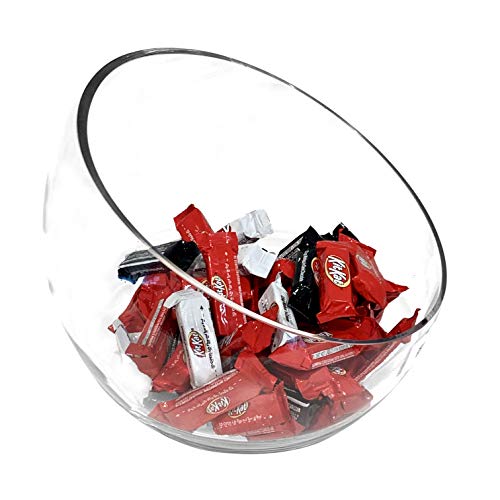WGV Slant Cut Bowl Glass Vase, Width 11", Height 9.5", Clear Terrarium, Candy Dish, Fruit Jar, Floral Container for Wedding Party Event, Home Office Decor, 1 Piece - size: Slant Bowl 9.5"H