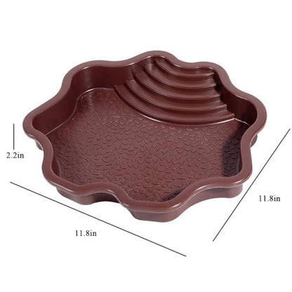 Turtle Bathing Pool, Reptile Feeding Dish Water Pot,Turtle Bathing Pot | Landscape Fish Tank Decoration - color: Reddish Brown