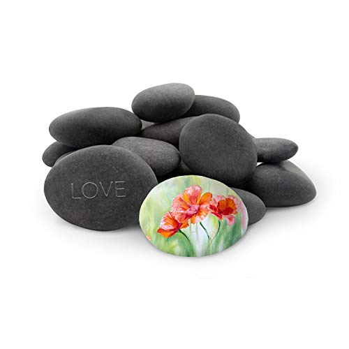 Royal Imports Flat River Rocks for Painting Craft Rocks – Grey Medium 5lbs | Vase Filler Aquarium Gravel Smooth Stones for Arts & Crafts Fish Tank Gravel, Terrariums, Home Decor DIY & Crafting Projects - size: Medium - 5 lbs