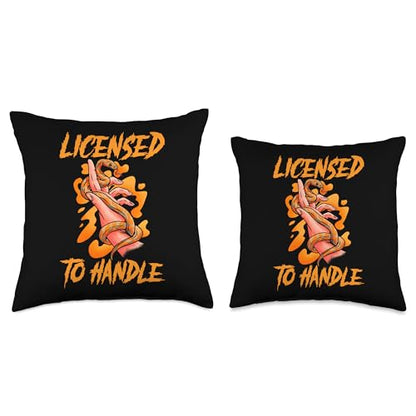 Snake Handling Gloves Reptile Herpetology Snake Handler Throw Pillow - size: 16x16