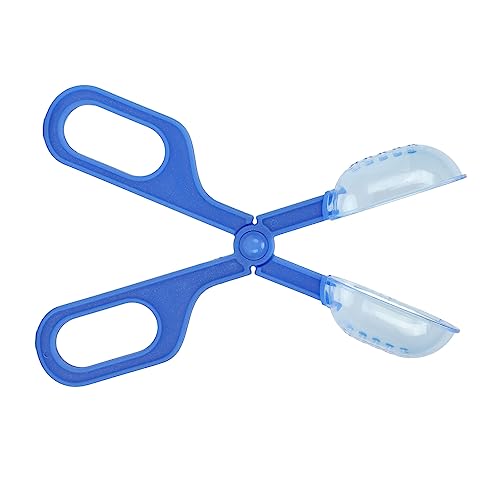 JTLB Reptile Feeding Clamp with Ventilated Poop Scoop Tool for Feeding and Cleaning, Suited for Tortoise, Lizard, Frog, Spider (Blue) - color: Blue