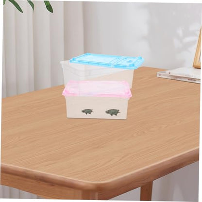 2Pcs Transparent Reptile Feeding Box Lightweight Habitat for and Lizards Breathable Design with Ventilation for Pet Hatching and Outdoor Use