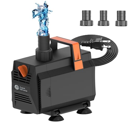 AquaMiracle 1200GPH Submersible Water Pump Pond Pump(4500L/H, 70W), Water Fountain Pump Aquarium Water Pump with Flow Control for Fish Tank, Waterfall, Statuary, Filtration, Water feature, Hydroponics - style: WP1200 (1200GPH)