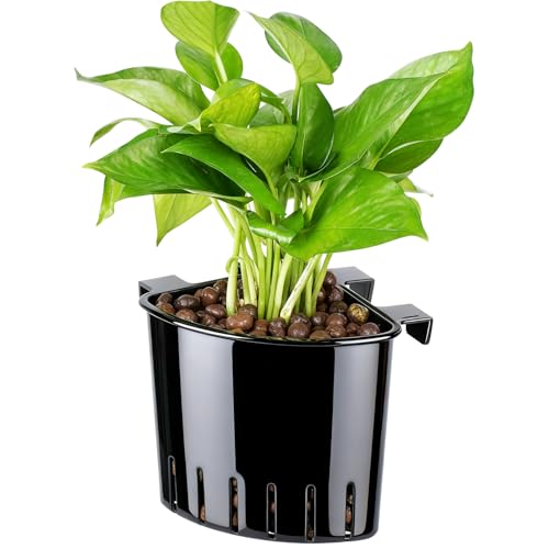 Borlech 2026 Latest Model Large Aquarium Corner Planter Hanging Plant Holder for Fish Tank Aquaponic Plant Cultivation and Aquascape Accessories Decorations (1 Pack) Black - color: Black-1 Pack
