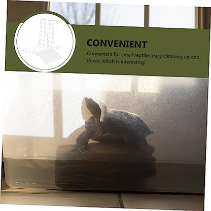 GALPADA Acrylic Turtle Basking Platform Wall Hooks Tortoise Floating Dock for Reptiles Climbing Ramp for Turtle Tanks - size: 17.5X15.5X12CM