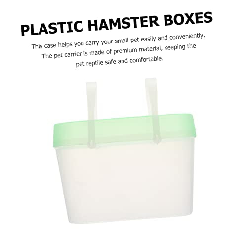 HEMOTON 2PCS Portable PET Carrier for Small Animals Plastic Hamster Boxes Turtle Cases Travel Reptile Containers Adjustable Strap - color: Green