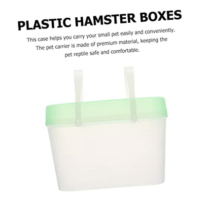 HEMOTON 2PCS Portable PET Carrier for Small Animals Plastic Hamster Boxes Turtle Cases Travel Reptile Containers Adjustable Strap - color: Green