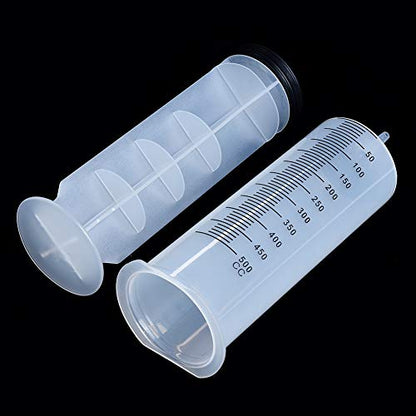 3 Pack 550ml Large Syringes with Tip Adapter, Sterile and Individual Sealed, Plastic Garden Syringe for Liquid, Paint, Oil, Watering Plants, Refilling - style: 550ml