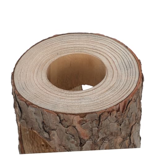 Generic Natural Pine Wood Reptile Hideout Hollow Log Shelter Smooth Surface and Easy Maintenance for Lizards and Turtles in Aquarium Driftwood Centerpieces or Terrarium