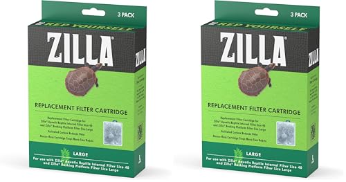 Zilla Reptile Pet Terrarium Water Filter Replacement Cartridge, Large,3 Count (Pack of 2) - size: Large (Pack of 2)