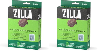 Zilla Reptile Pet Terrarium Water Filter Replacement Cartridge, Large,3 Count (Pack of 2) - size: Large (Pack of 2)