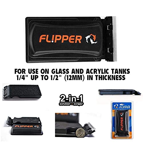 Flipper Cleaner - 2-in-1 Magnetic Aquarium Glass Cleaner - Fish Tank Cleaner - Scrubber & Scraper Aquarium Cleaning Tools – Fish Tank Cleaner STANDARD