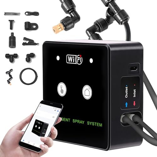 ZJchao Reptile Humidifier, Reptile Intelligent Humidification Spray Kit Misting System Terrarium With Automatic Sprayer 360° Rotatable Nozzle For Wifi Rainforest (5m 2 nozzles) - size: 5m 2 nozzles