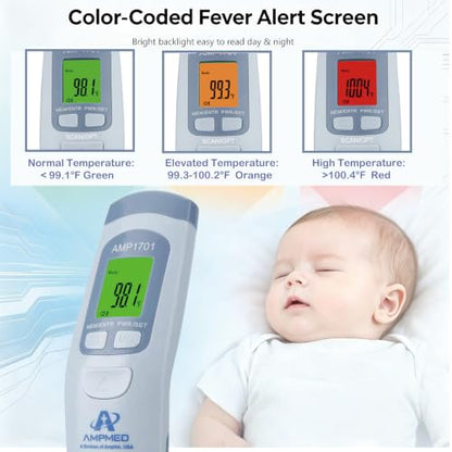 Medical Grade Forehead Thermometer | For Adults, Kids, Baby, Non-Contact Digital Infrared Fever Detection - color: Serenity
