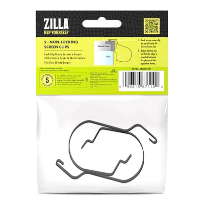 Zilla Reptile Terrarium Fresh Air Screen Non-Locking Clips, 2 Pack, Large