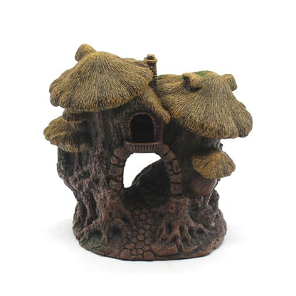 relaqcc Fish Tank Decorations Hideaway Cave, Fish Tank House Accessories for Amphibians, Goldfish, Shrimp, Conch