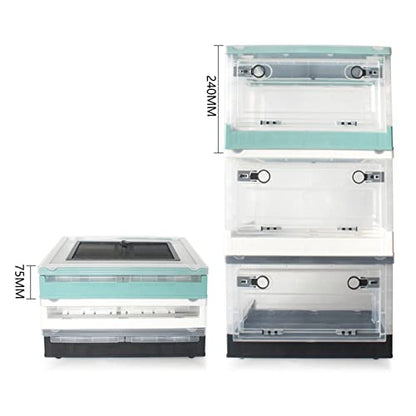 Foldable Reptile Feeding Box, Hamster Breeding Box, Transport House, Pet Cage Habitat for Frog Scorpion, White