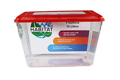 Penn-Plax Small World Habitat – Portable Clear and Transparent Plastic Tank – Excellent for Small Critters and Creatures – Easy to Clean & Handle – 4 Gallon - size: 4 Gallon