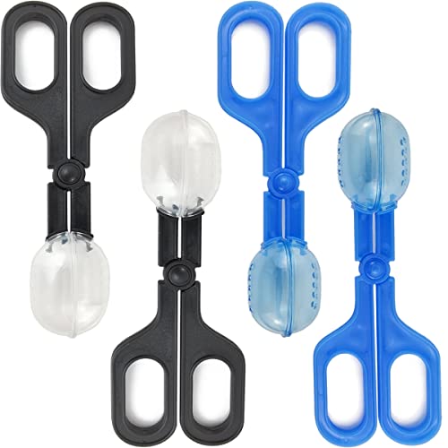 NSBELL 4PCS Reptile Feeding Clamp & Poop Scoop - Cage & Fish Tank Cleaning Tools for Gecko, Lizard & Bearded Dragon