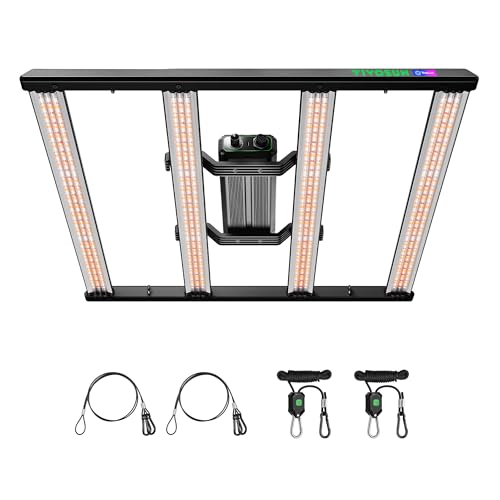 VIVOSUN LumaLight 320W LED Grow Light, Full Spectrum Indoor Plant Light | Deep Canopy Penetration, Smart Dimmable LED Bar Lamp for Vegetables, Herbs, Flowers, 3x3ft Coverage, GrowHub Compatible - size: 3.1x3.1