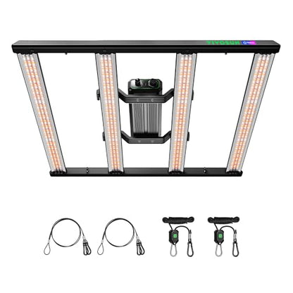 VIVOSUN LumaLight 320W LED Grow Light, Full Spectrum Indoor Plant Light | Deep Canopy Penetration, Smart Dimmable LED Bar Lamp for Vegetables, Herbs, Flowers, 3x3ft Coverage, GrowHub Compatible - size: 3.1x3.1