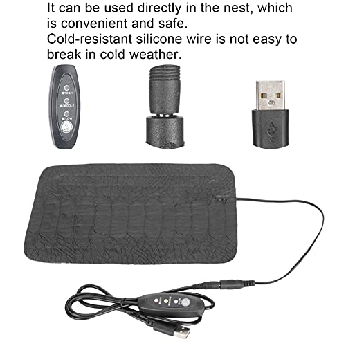 USB Reptile Heat Pad Waterproof Thermal Mat for Reptiles Pets, Under Tank Heater for Turtle Lizard, Three Level Temperature Adjustment, PU Leather - style: small /