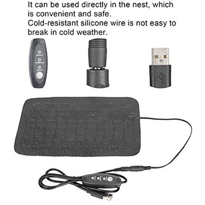 USB Reptile Heat Pad Waterproof Thermal Mat for Reptiles Pets, Under Tank Heater for Turtle Lizard, Three Level Temperature Adjustment, PU Leather - style: small /