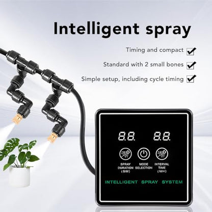 Reptile Fogger, Automatic Timing Reptile Humidifiers with 360° Adjustable Misting Nozzles, Smart Misting System for Reptile Terrariums, Spray Kit for Rainforest Plants Amphibian
