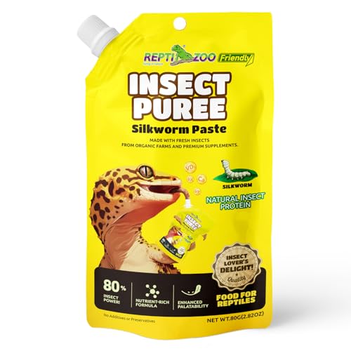 Gecko Food Insect Puree, Silkworm Paste Reptile Food Made with Fresh Insects