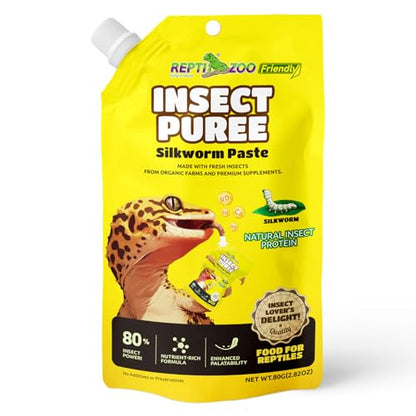 Gecko Food Insect Puree, Silkworm Paste Reptile Food Made with Fresh Insects