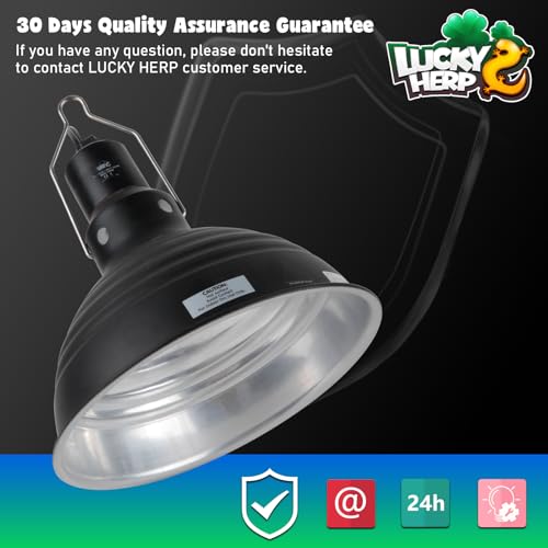 LUCKY HERP Reptile Light Fixture 8.1inch- Lightweight Aluminum Reflector Dome Reptile Light Fixture, Reptile Heat Lamp Fixture for UVB Light Bulb Basking Bulb Heat Bulb - size: 8.1 Inch