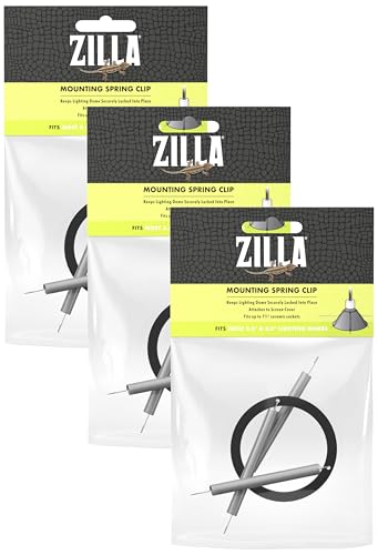 Zilla Mounting Spring Clip, Fits Most Lighting Domes (Pack of 3) - size: One Size (Pack of 3)
