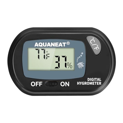 AQUANEAT Reptile Thermometer Hygrometer Digital Display Temperature and Humidity Moniter for Reptiles Rearing Box with Suction Cup - size: 1 Pack