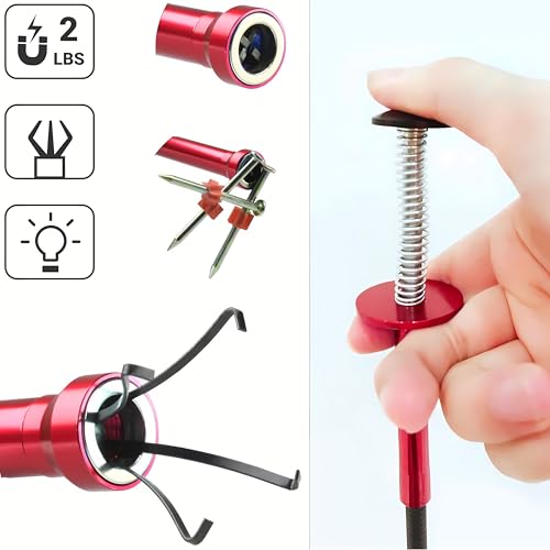 Flexible Magnetic Pickup Tool,Bendable Grabber Tool with 4 Claws & Strong Magnet – Flexible Claw Pick-Up Reacher for Narrow Spaces, Engine Bay, Sink, Drain, Jewelry, Keys, Metal Objects - size: 28.2 inch