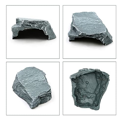 MINYULUA Reptile Cave Resin Hiding Habitatfor Small Reptiles | Aquarium Fish Hideout Shelter for Lizards, Made of Resin, Decor Ornament, Sturdy and Durability, Easy to Clean