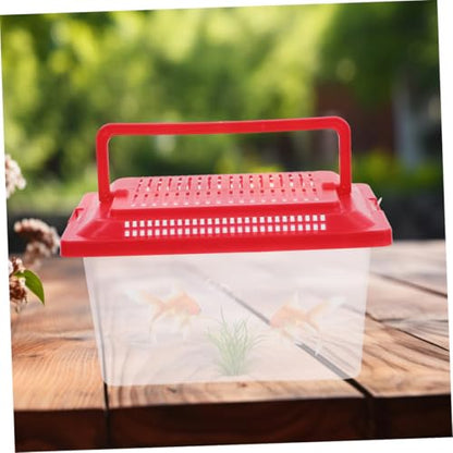 BESPORTBLE Portable Fish Tank Breathable Lid Plastic Turtle Carrier for Reptiles Lightweight Aquatic Pet Transport Box for Travel and Outdoor Use
