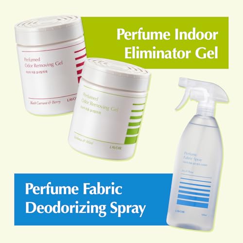 LAVOIR Odor Removing Gel | Long-Lasting Air Freshener Odor Eliminator for Bathroom, Closet, Car, Office | No Spill Gel, Plant-Based Formula | 8.8 oz | Verbena & Mint Scent