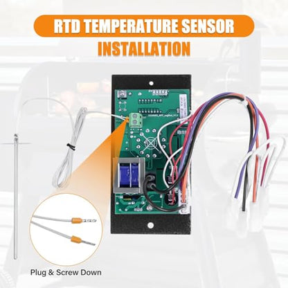 Digital Pro Controller for Traeger Wood Pellet Grills, Replacement Parts Kit BAC365 Thermostat Control Panel with 2PC Waterproof Meat Probe and 7" RTD Temperature Sensor Smoker Accessories - style: BAC365 Controller Kit