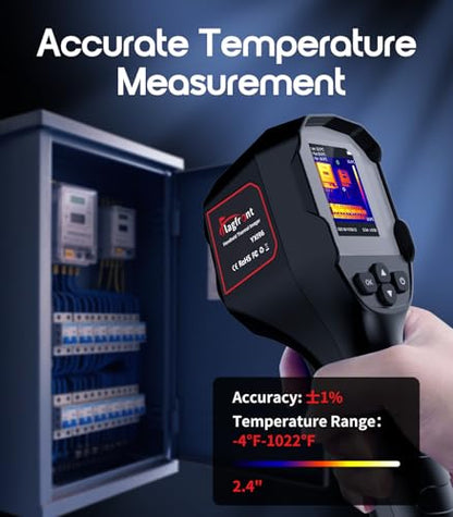 Thermal Camera, 240 x 240 TISR Resolution for Home Inspection | 25Hz Refresh Rate , -4°F to 1022°F Temp Range with High/Low Temperature Alarm, 50°FOV Handheld Thermal Imaging Camera