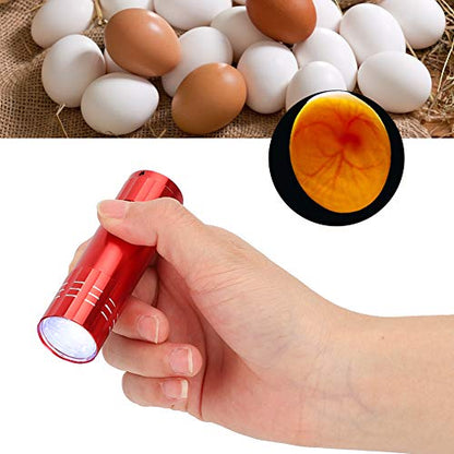 Egg Candler, Cool Light Portable Egg Candling Lamp with High Intensity Light, for Chicken, Goose, Duck, Eggs, Incubation Learning (Red)