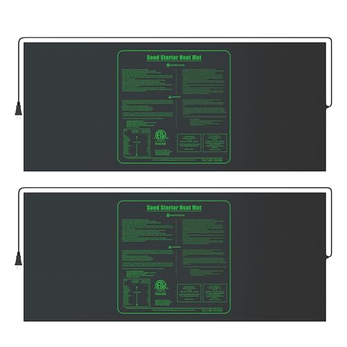 iPower 2-Pack Seedling Heat Mat Upgraded Technology Waterproof Durable Germination Station Warm Hydroponic Pad for Indoor Home Gardening Seed Starter, 48" x 20", Black - size: 48" x 20"(x2), style: Heat Mat Upgrade Version