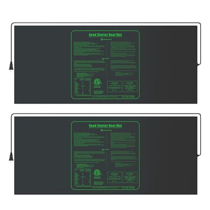 iPower 2-Pack Seedling Heat Mat Upgraded Technology Waterproof Durable Germination Station Warm Hydroponic Pad for Indoor Home Gardening Seed Starter, 48" x 20", Black - size: 48" x 20"(x2), style: Heat Mat Upgrade Version