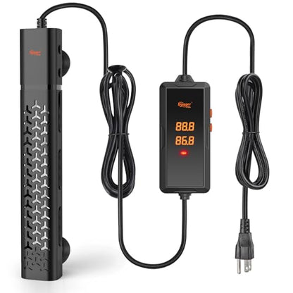 hygger 300w Aquarium Heater, Fish Tank Heater with Intelligent Temperature Control, Over-Temperature Protection and Automatic Power-Off When Leaving Water, for 40-75 Gallon Tanks - size: 300W (for 40-75 gallon)