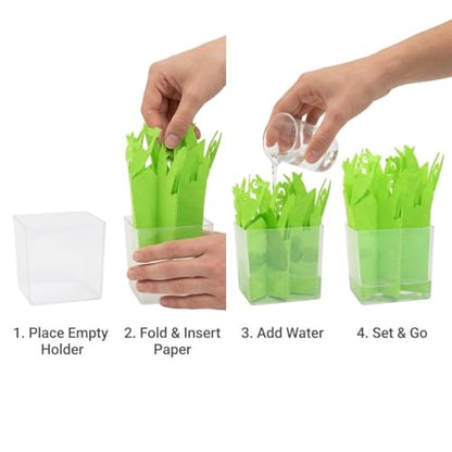 Reptile Humidifier Portable Felt Plants Humidifying System Imitation Plants Humidifier Water Basin Environmental Air Humidity Supplies with Purified, Green - color: Green