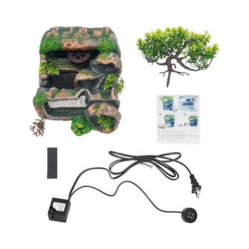 Tabletop Waterfall Fountain Indoor Rockery Stream with LED Lights - Zen Meditation Feature, Automatic Pump & Switch for Home, Office, Bedroom Desk Decoration