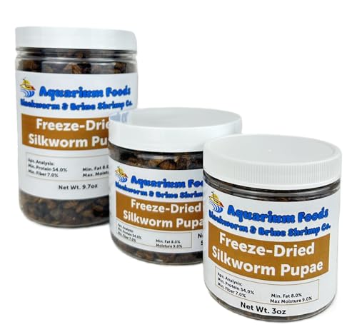 Silkworm Pupae - Freeze-Dried Silkworm for Color Glossing in Koi, Pond Fish, Monster Fish, Land & Aquatic Turtles, Reptiles, Rodents, Birds…9.7oz Lg Round Jar - size: 9.7 Ounce (Pack of 1)