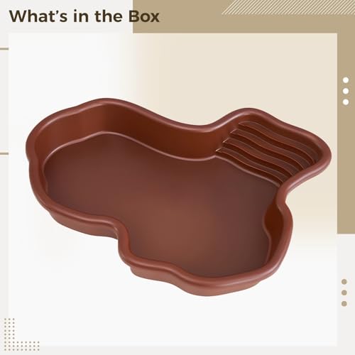 Reptile Bathing Pool, Extra Large Reptile Water Bowl, Plastic Snake Water Dish for Turtles, Gecko Feeding Dish, Irregular Freeform Design